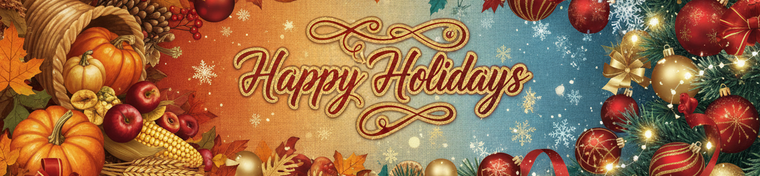 Add Thangsgiving + Xmas theme and actual words : Happy Holidays